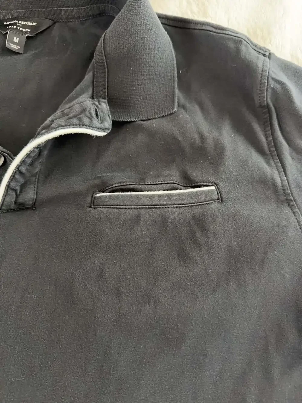 Banana Republic Luxe Touch Polo Shirt Black Size M